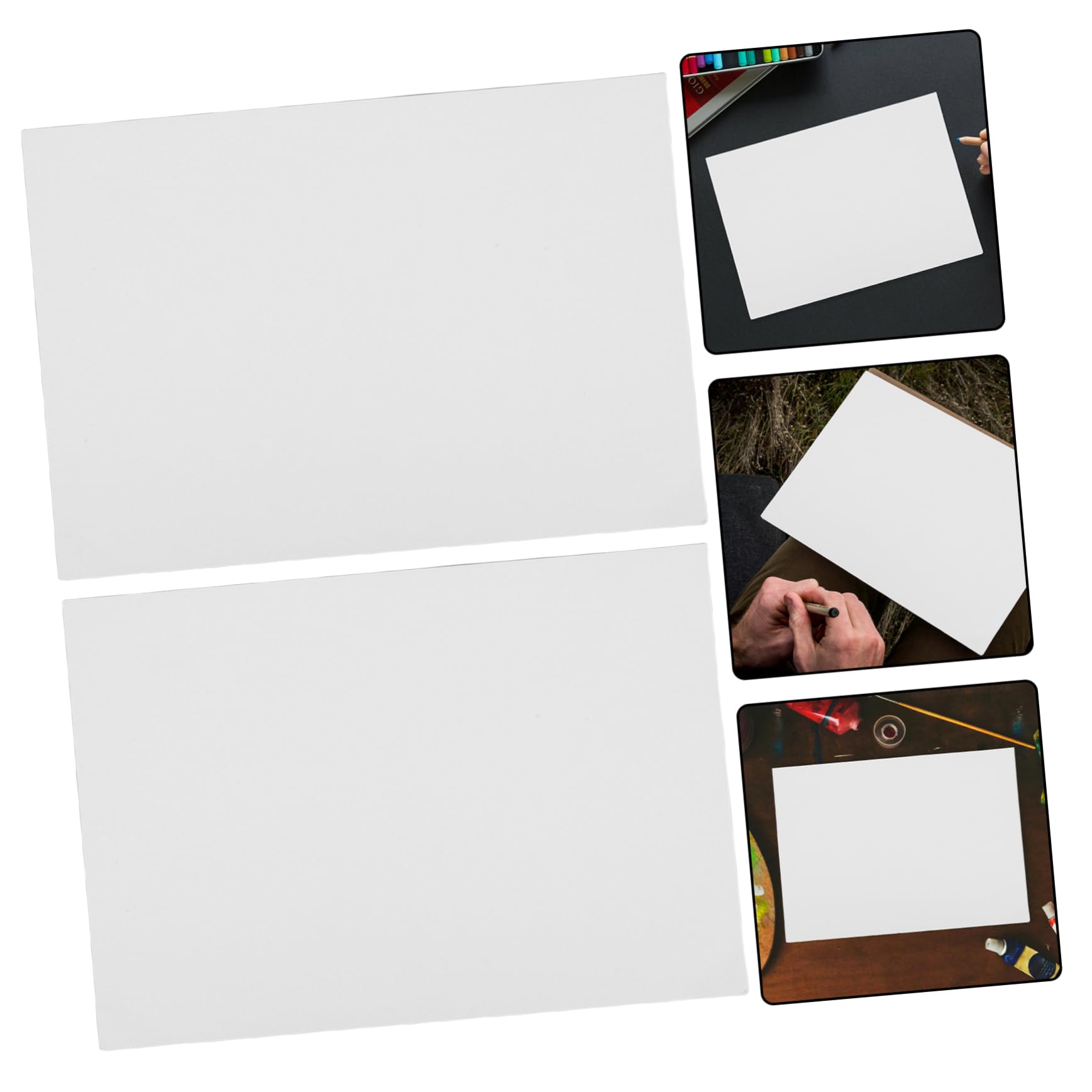 Papel de Dibujo 100 Hojas Blanco para Niños y Estudiantes