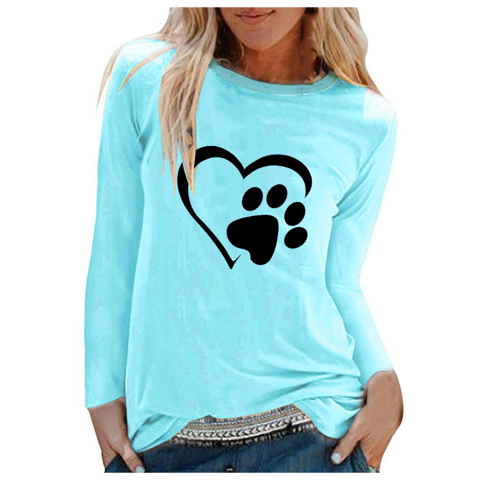 Long sleeve shirt women's casual blouse shirt women plus size top blouse printed T-shirt casual loose long sleeve pots sports shirts women