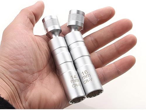 Miniatura 5 de AUCELI - Llave magnética para bujías, juego de llave de bujía giratoria de pared delgada de 16 mm, herramienta de extracción de 3.8 pulgadas con