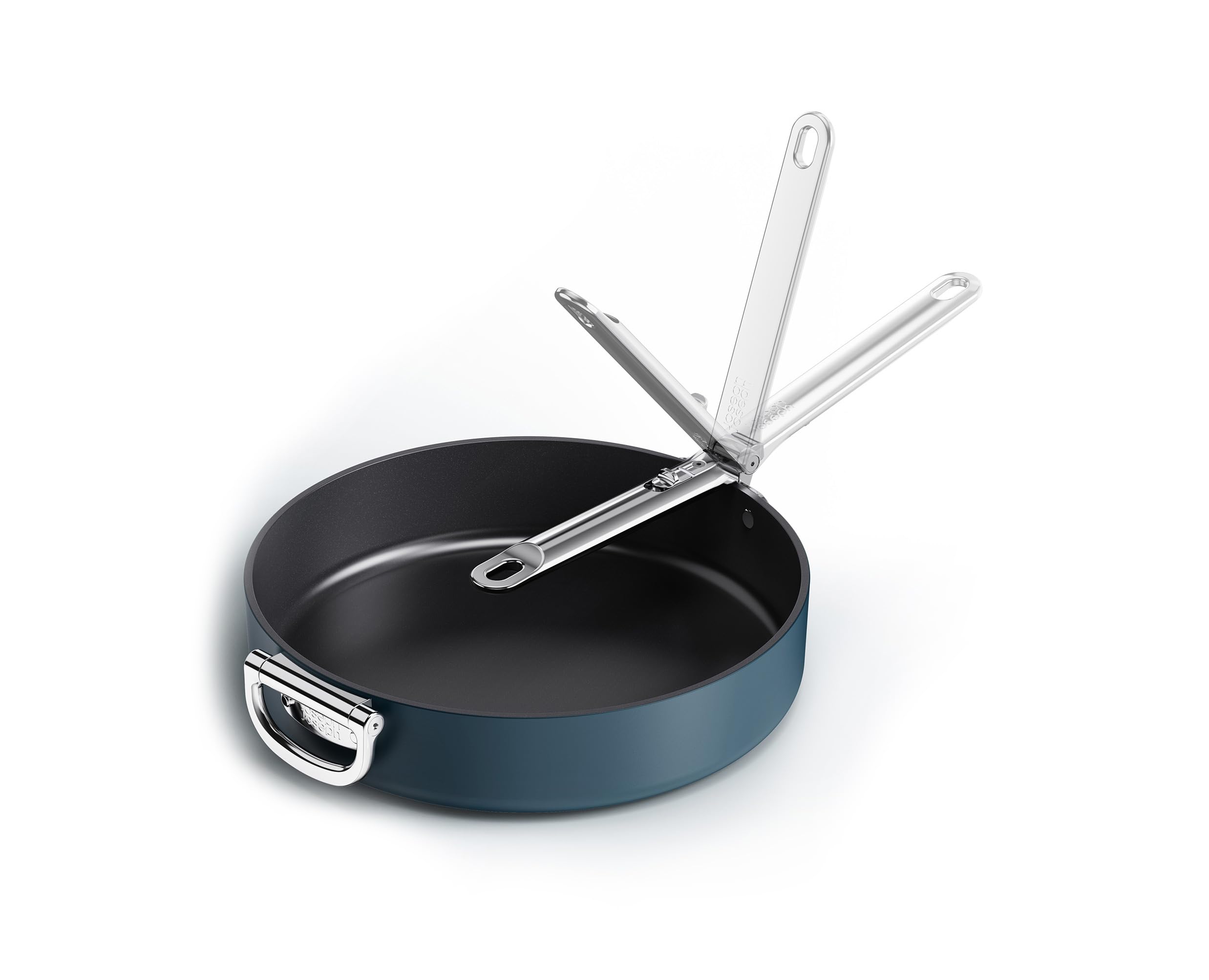 Joseph Joseph Space 12 Nonstick Frying Pan Skillet with Folding Handle Ceramic Coating Induction Oven Safe