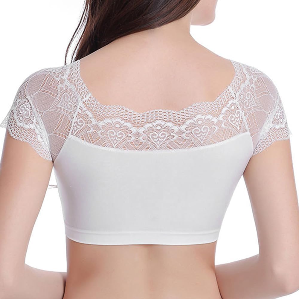 DRESHOW Lace Bralette Tank Tops Wireless Bra Lace Crop Top Removeable Pads Yoga Sports Bra Undershirt for Women & Teens - Image 3