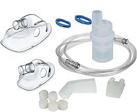 CURA FARMA CuraNeb Universal Replacement Kit for Piston Aerosol with Ampoule, Mask Adults and Children, Tube, Fork, Nozzle Compatible with Nebula Aerosol Microlife, CE Medical Device