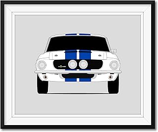 Ford Mustang 1967 Shelby GT500 Cobra Inspired Poster Print Wall Art Decor Handmade Carroll Shelby S1 (Unframed)