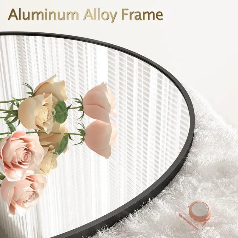 Image of ARTESSA Aesthetic Designer Full-Length Rectangular Mirror for Bedroom and Studio with Arch-On-Top and Metal Frame (180 x 60 CM)