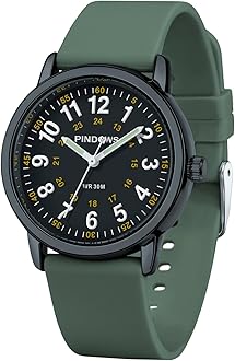 Women Analog Quartz Wrist Watch with Silicone Strap for Young Women Students Easy Read Waterproof Unisex Luminous Dial