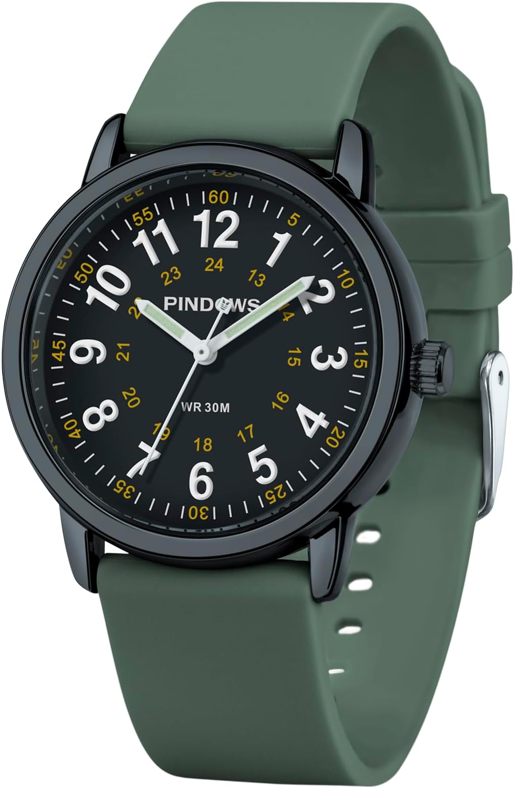 Women Analog Quartz Wrist Watch with Silicone Strap for Young Women Students Easy Read Waterproof Unisex Luminous Dial