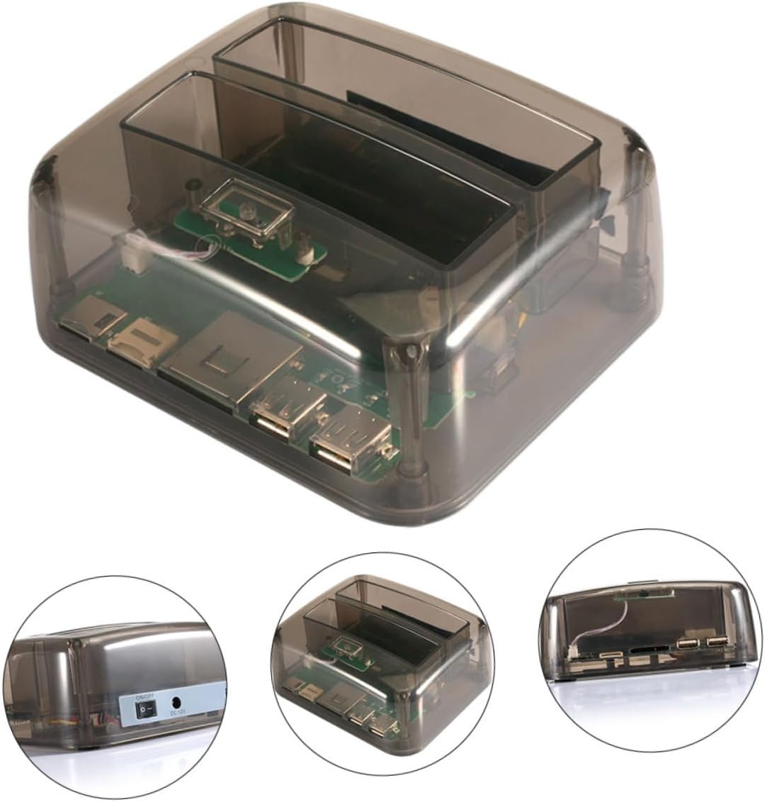 1pc Dual-Disk Hard Disk Reader External Hard Drive Base Black Transparent Design Compatible Drives USB Fast Transmission Tool Setup Us