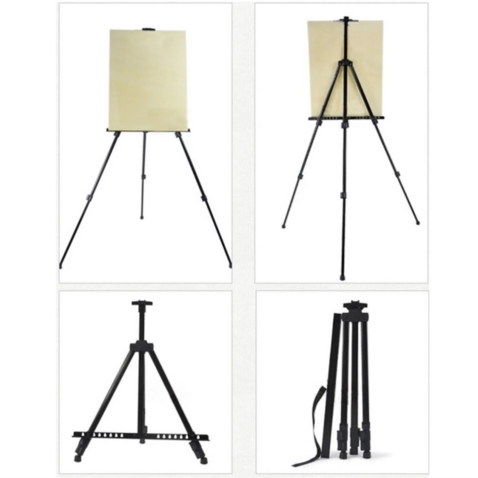 Caballete Caballete de metal portátil for pintar, soporte exhibición plegable ajustable con bolsa transporte for dibujos y bocetos arte artistas Para dibujar