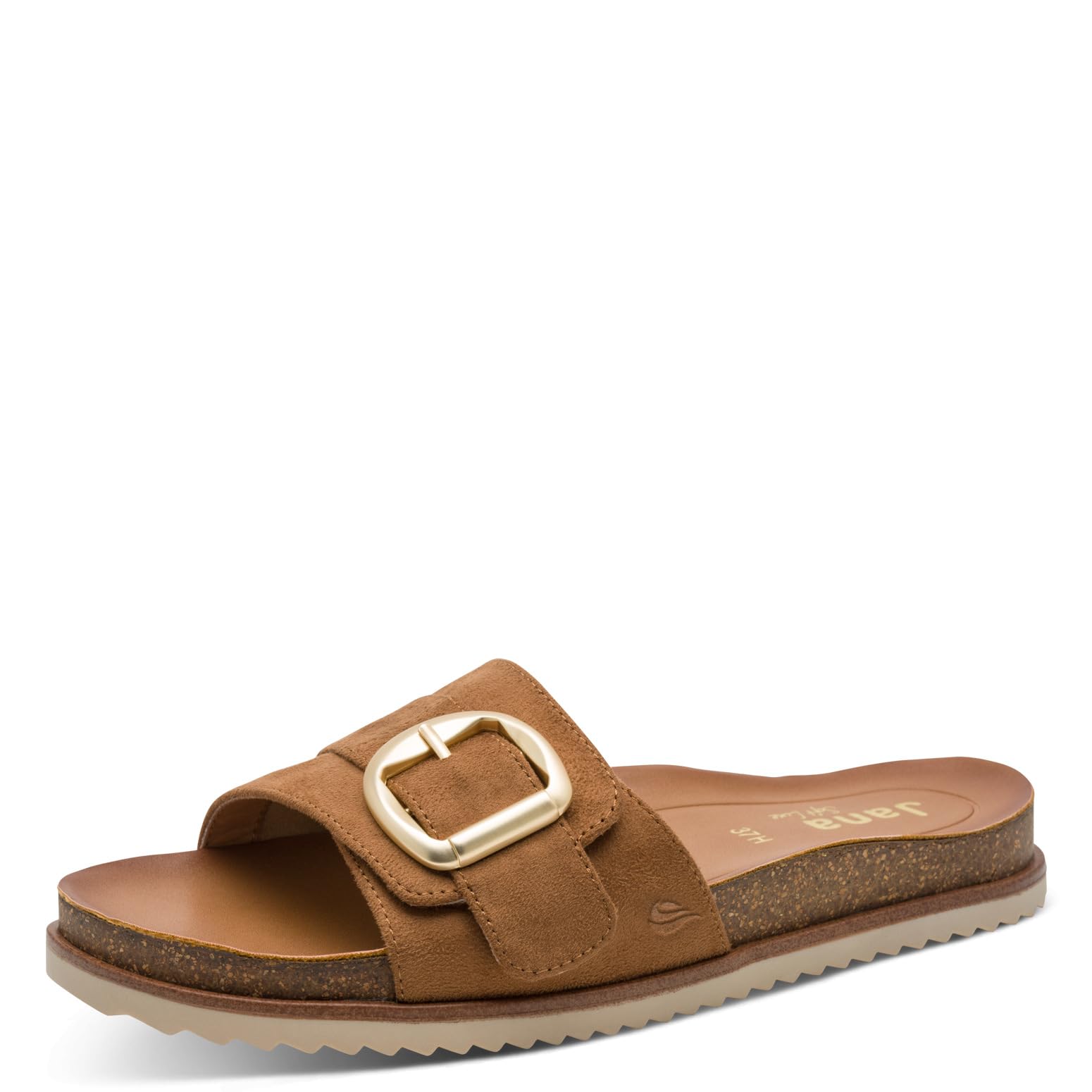 Jana Women's Mule Flat MultiAdj+Vegan Platform, Cognac, 42 EU
