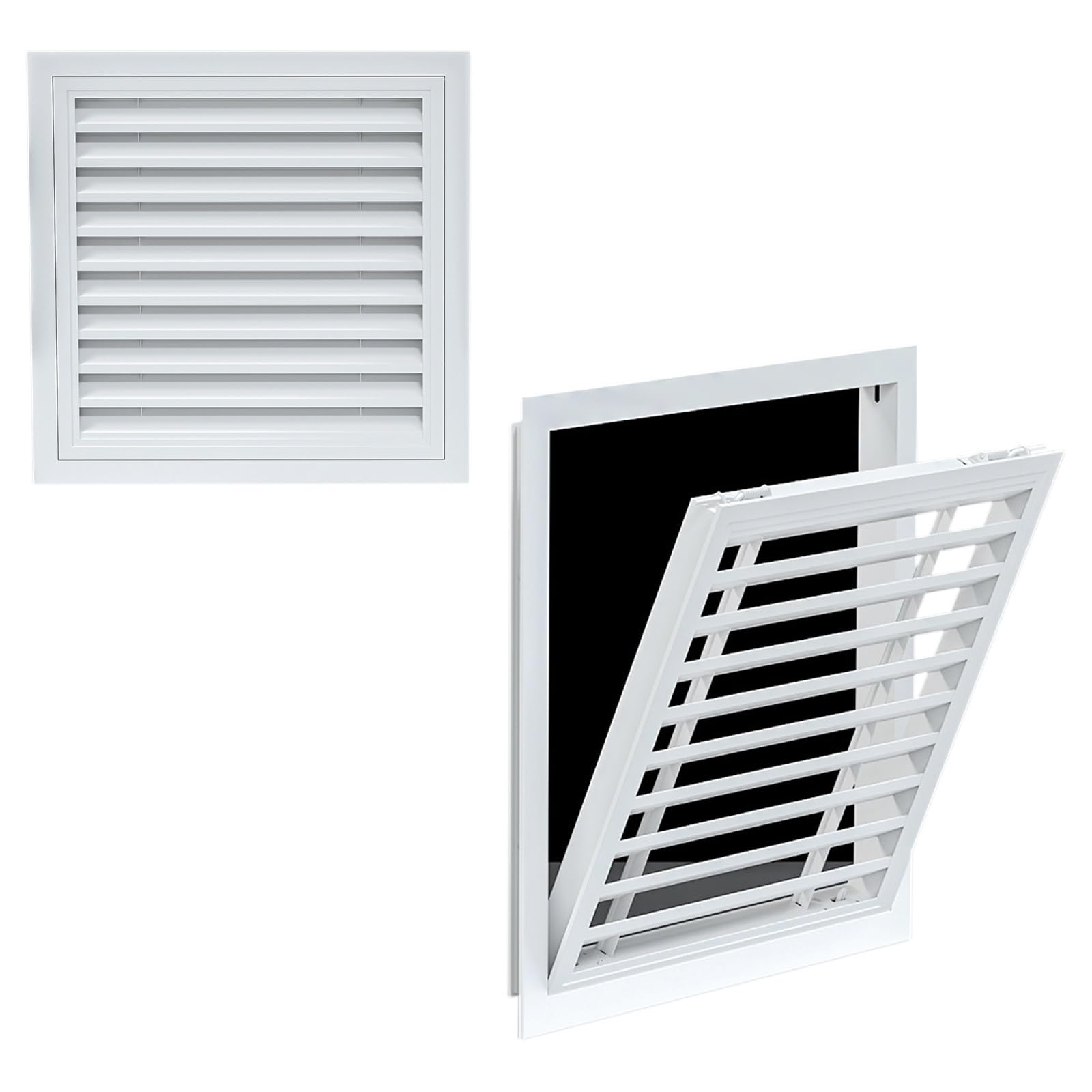 Drzwi wentylacyjne z metalowymi listwami z pokrywą wentylacyjną do powrotu powietrza, konstrukcja zawiasowa, oddychający panel dostępu do systemów HVAC, kratka powrotna