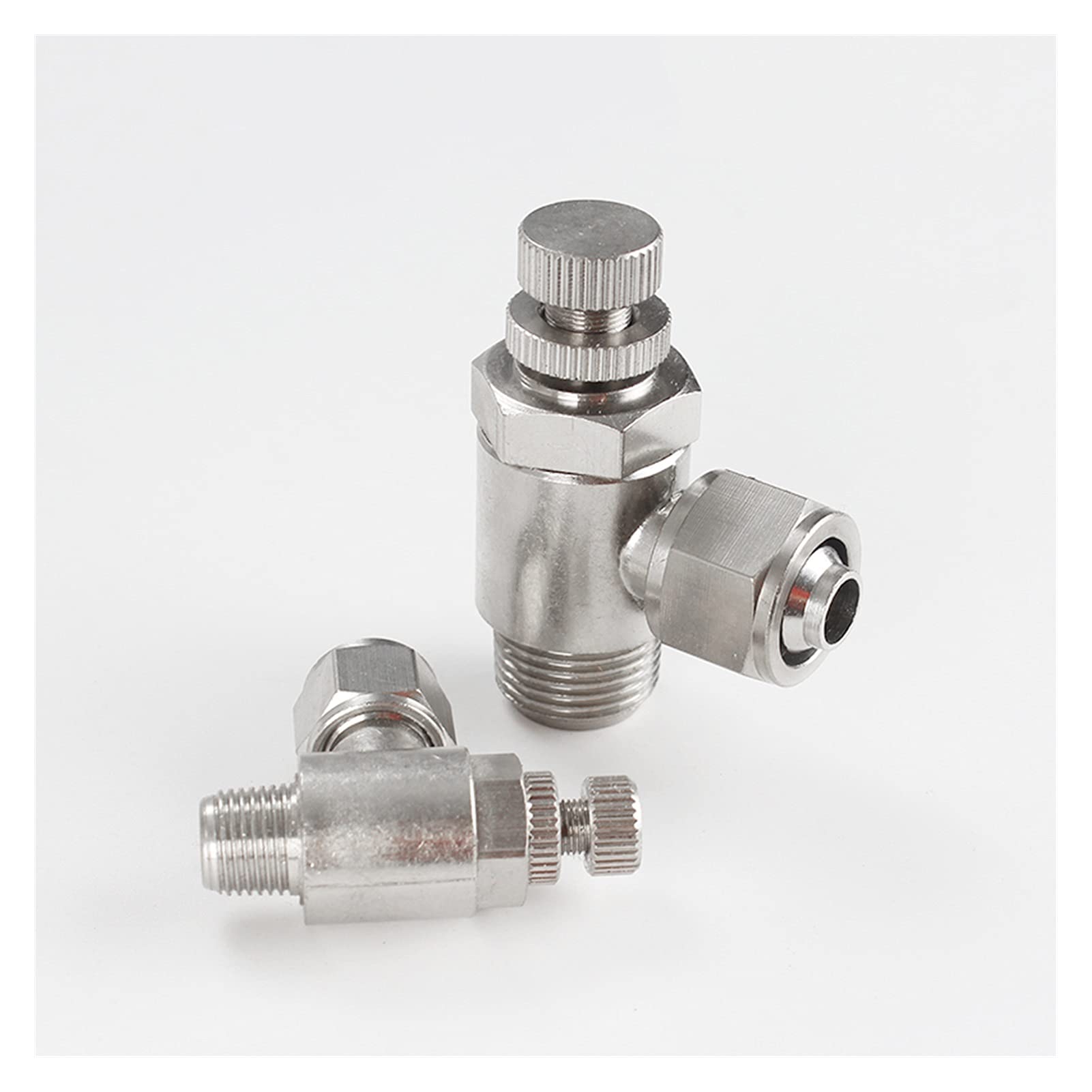 Válvula de bola neumática con conector rápido de latón niquelado SL de 4-12 mm