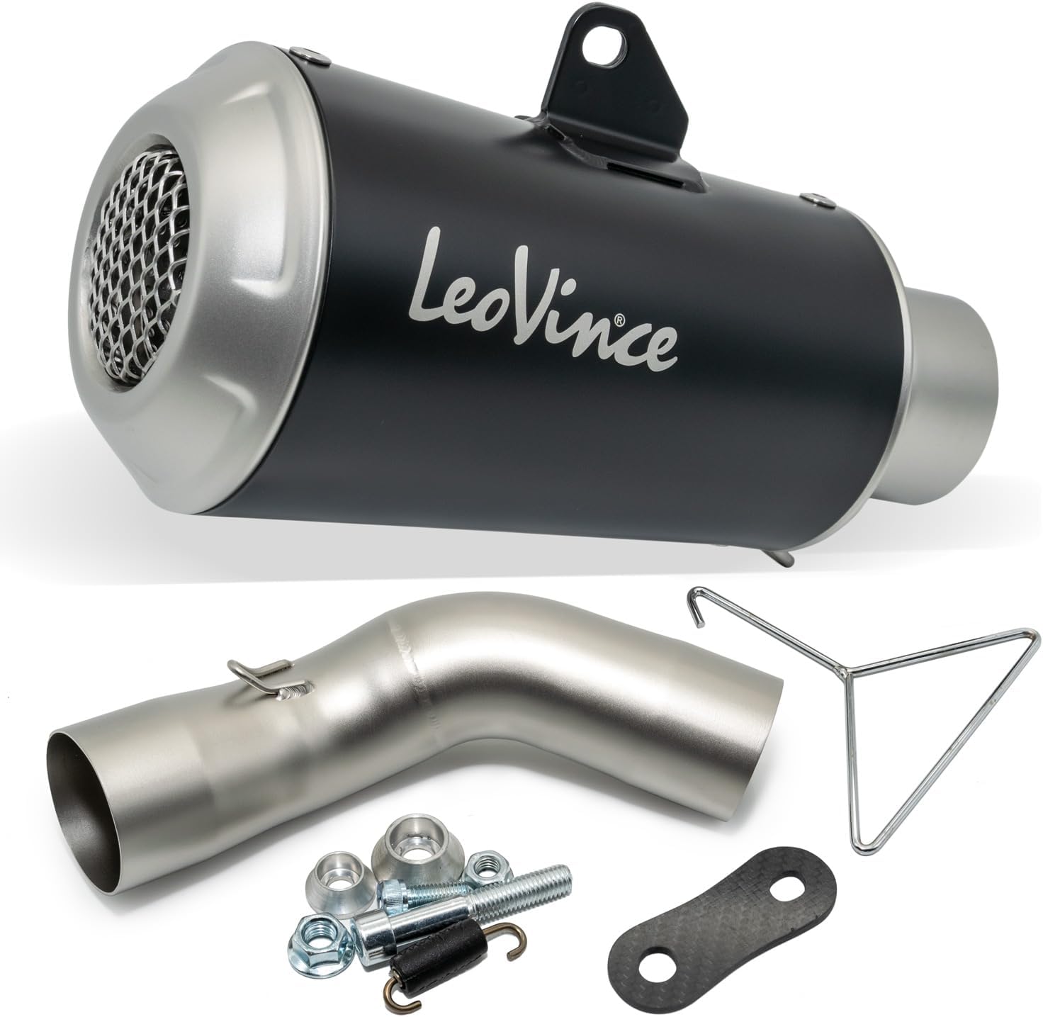 LeoVince Slip-On LV-10 Black Edition Silencer with Approval Stainless Steel Black for Kawasaki Z 900