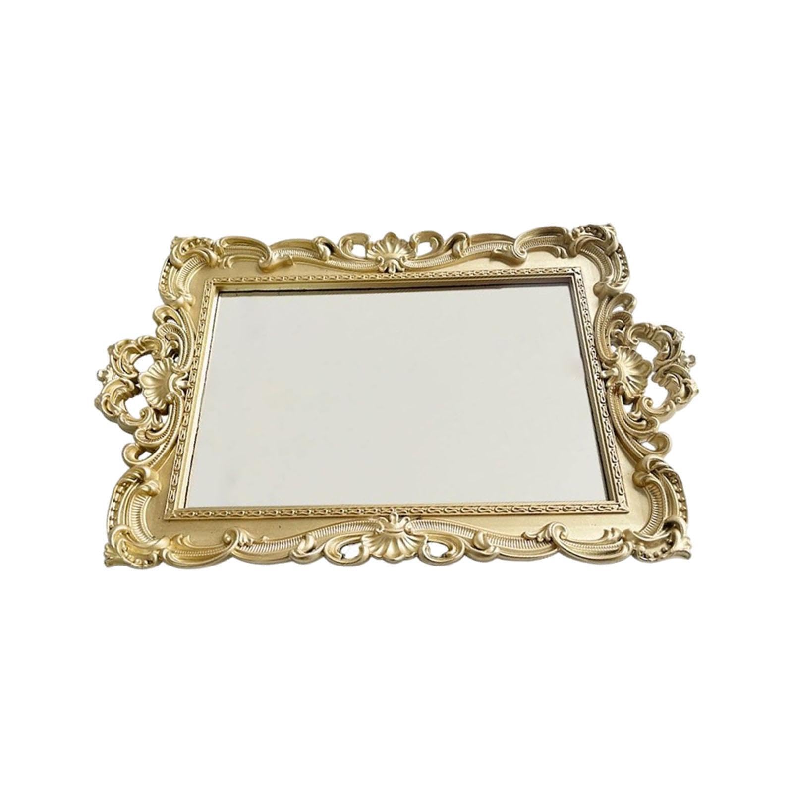 AMSLSIU Antique Wall Mount Mirror Tray Vintage Retro Organizer For Jewelry And Cosmetics Makeup Accessories And Other Small Items Bedroom Vanity Mirror
