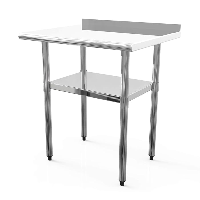 Buy Stainless Steel Work Table 30X24 in Commercial Working PrepTable with 1 1/2" Backsplash Work