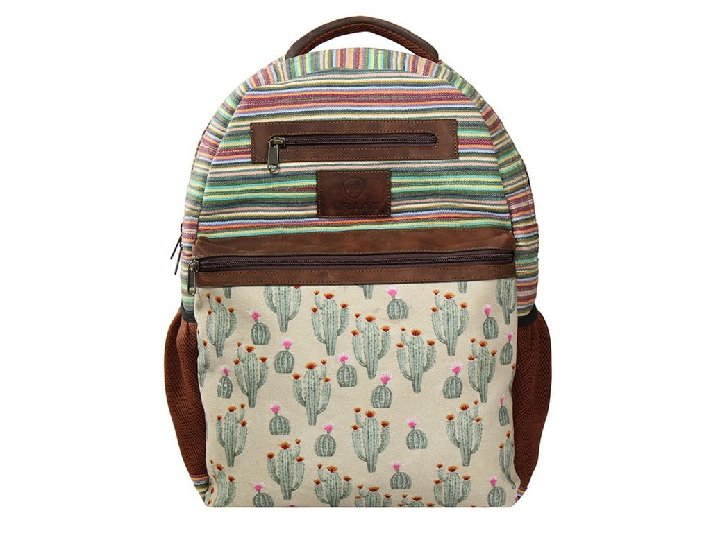 ARIAT Unisex Adult Western Small Backpack, Multi Colored (Cactus), One Size