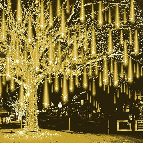 Weepong Christmas Lights Outdoor Falling Rain Meteor Shower Lights 12 inch 8 Tube 192 LED Snowfall...