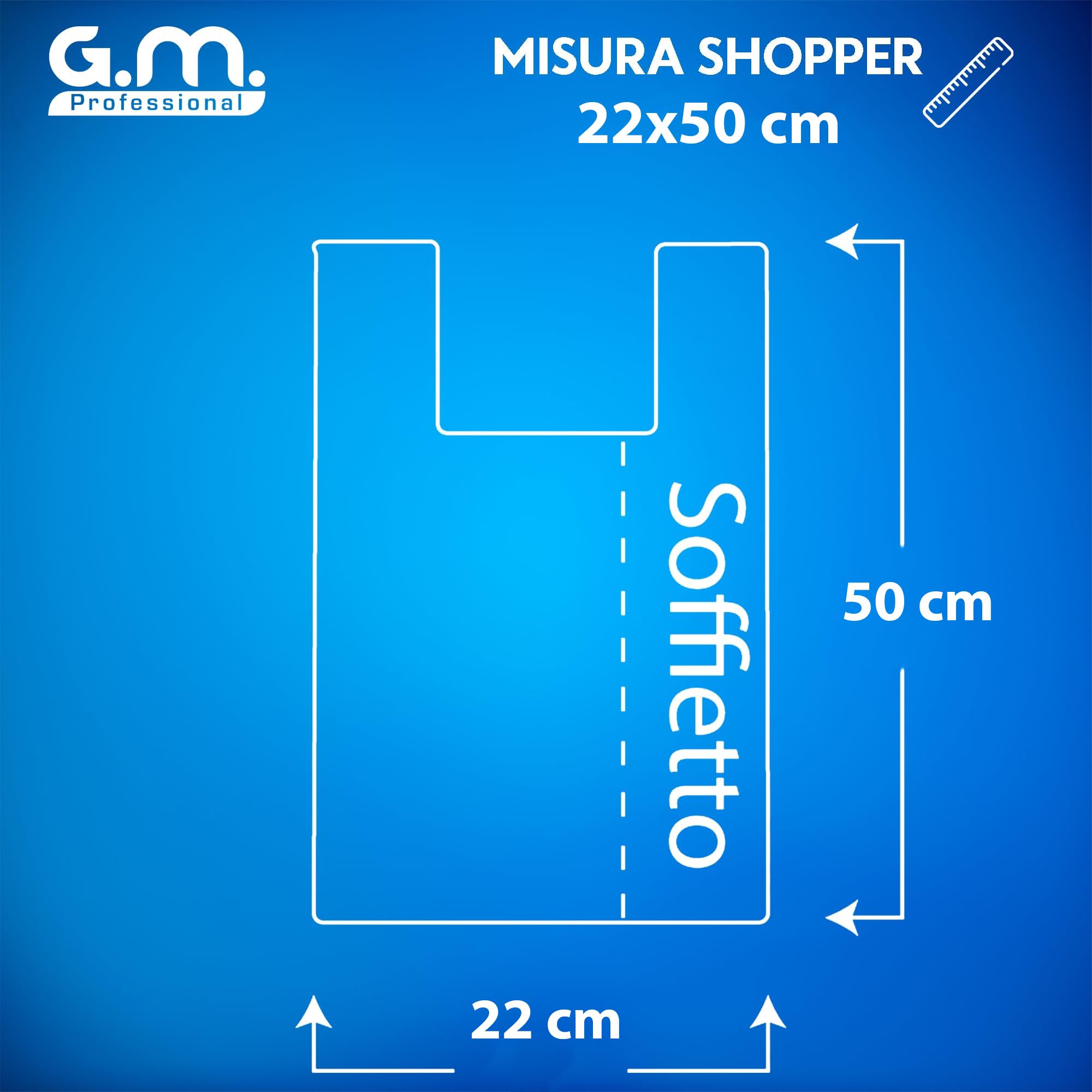 GM – 480 Buste Shopper Bio Verdi 22×50 cm con Manico, 12 Rotoli Compostabili Resistenti per Ortofrutta, Spesa e Raccolta Umido, Sacchetti Idonei al Contatto Alimentare