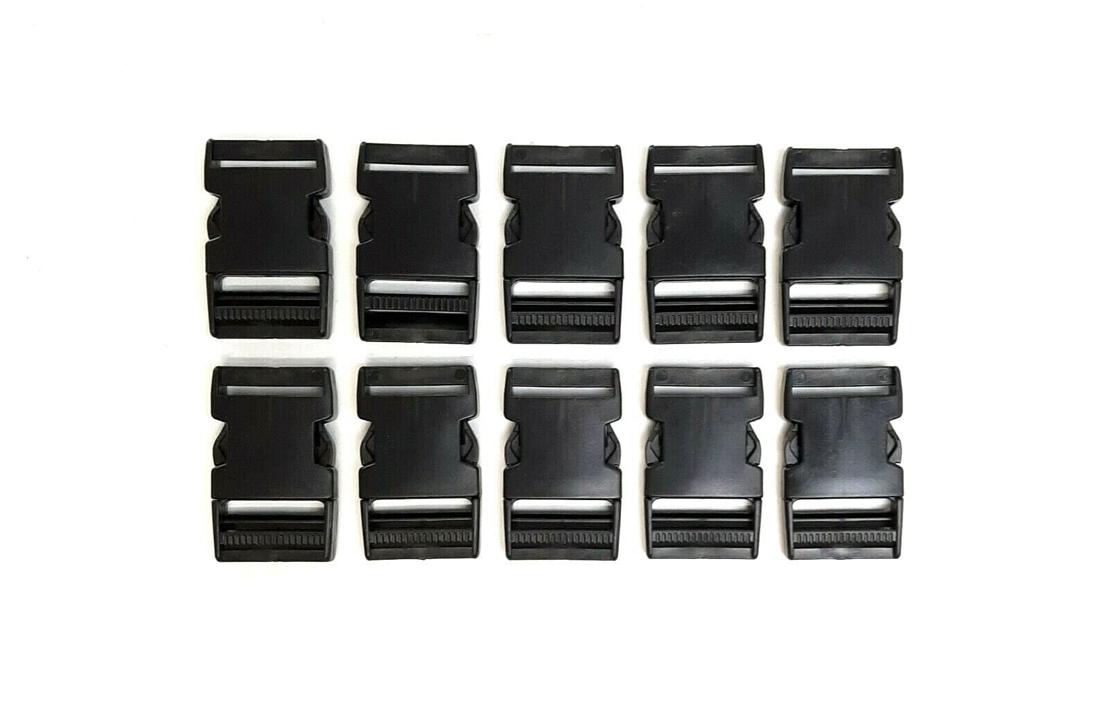 Church Products Uk Unisex Black 40Mm Plastic Side Release Buckles X2 - X50 Quick Snap Clasp Adjustable Webbing Straps Belts Bags Backpacks (10)