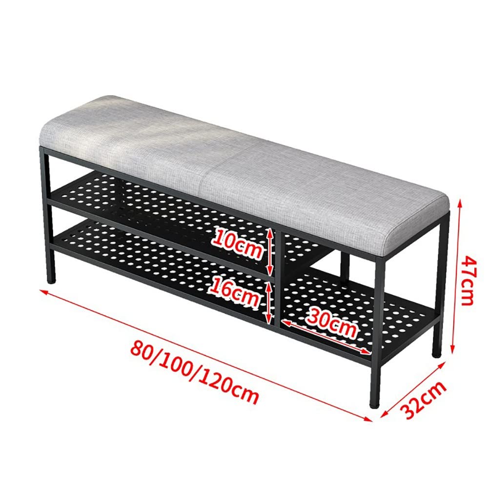 2-poziomowa szafka na buty z siedziskiem do przedpokoju, w stylu północnoeuropejskim, buty do przedpokoju, salonu, łazienki, 80 x 32 x 47 cm, nośność do 150 kg