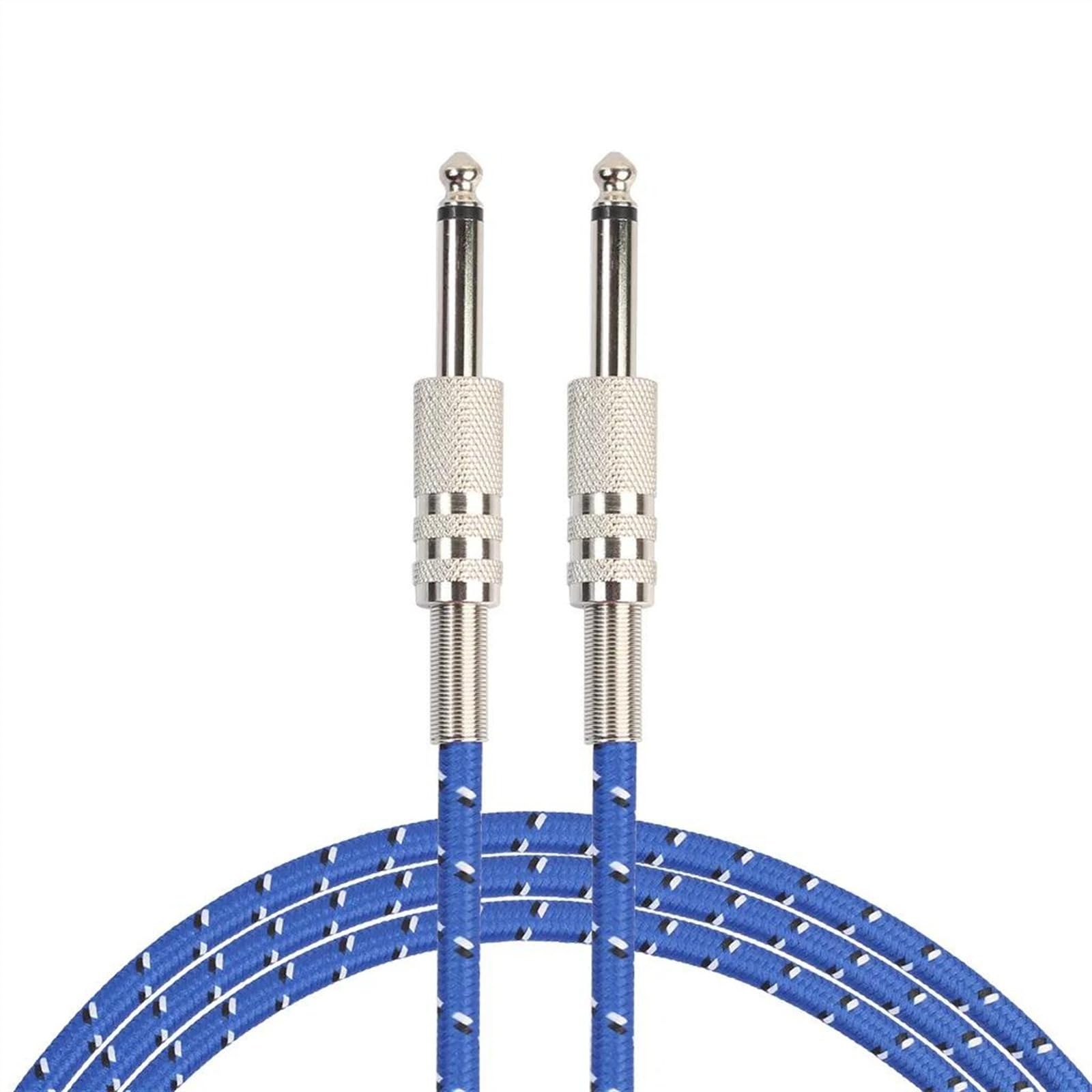 6,35 mm Mono z męskiego na męskie Kabel audio do gitary elektrycznej Nylonowy pleciony kabel instrumentalny Kabel wzmacniający Kabel do Instrumentów Gitarowych (Color : 10m)