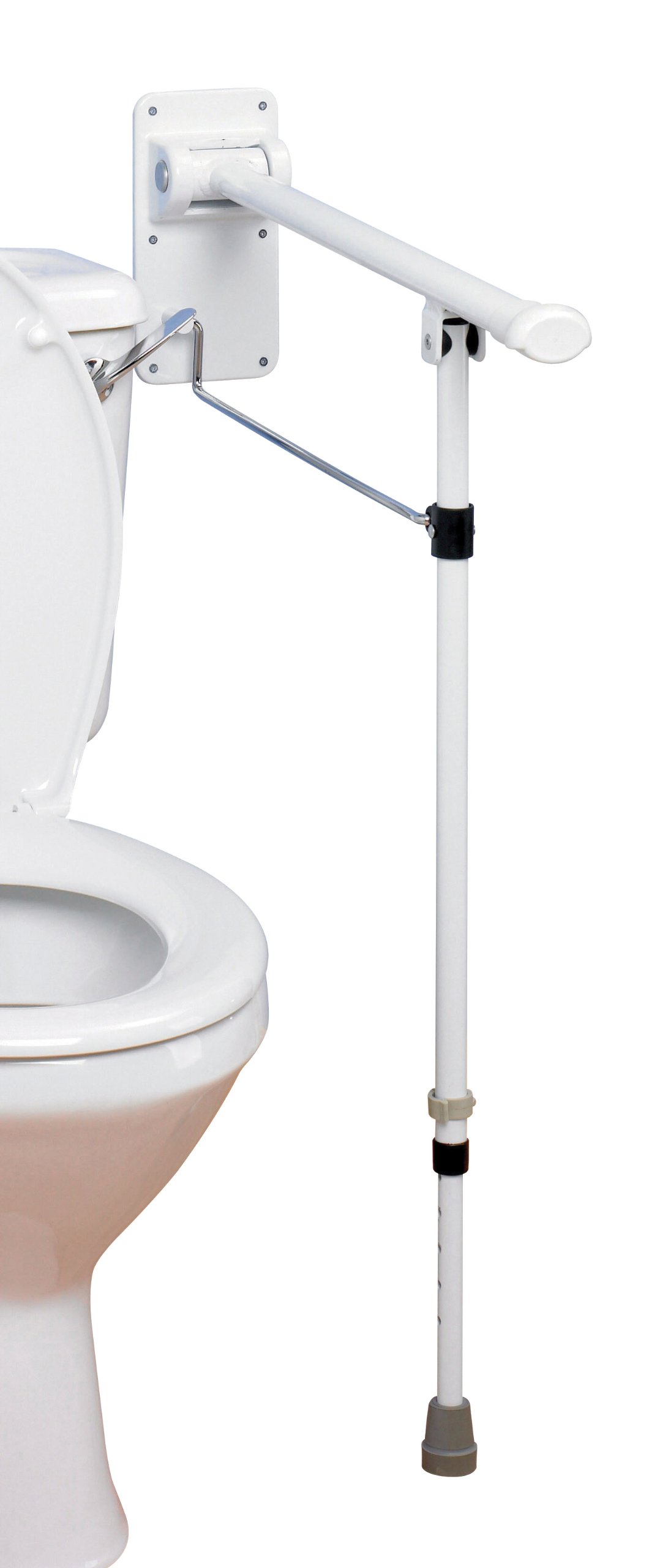 HomecraftDevon Elite Standard Folding Rail with Folding Leg, (Eligible for VAT relief in the UK), Support Helps Sit & Stand Independently From Toilet, Bathroom Aid for Elderly, Disabled, Saves Space