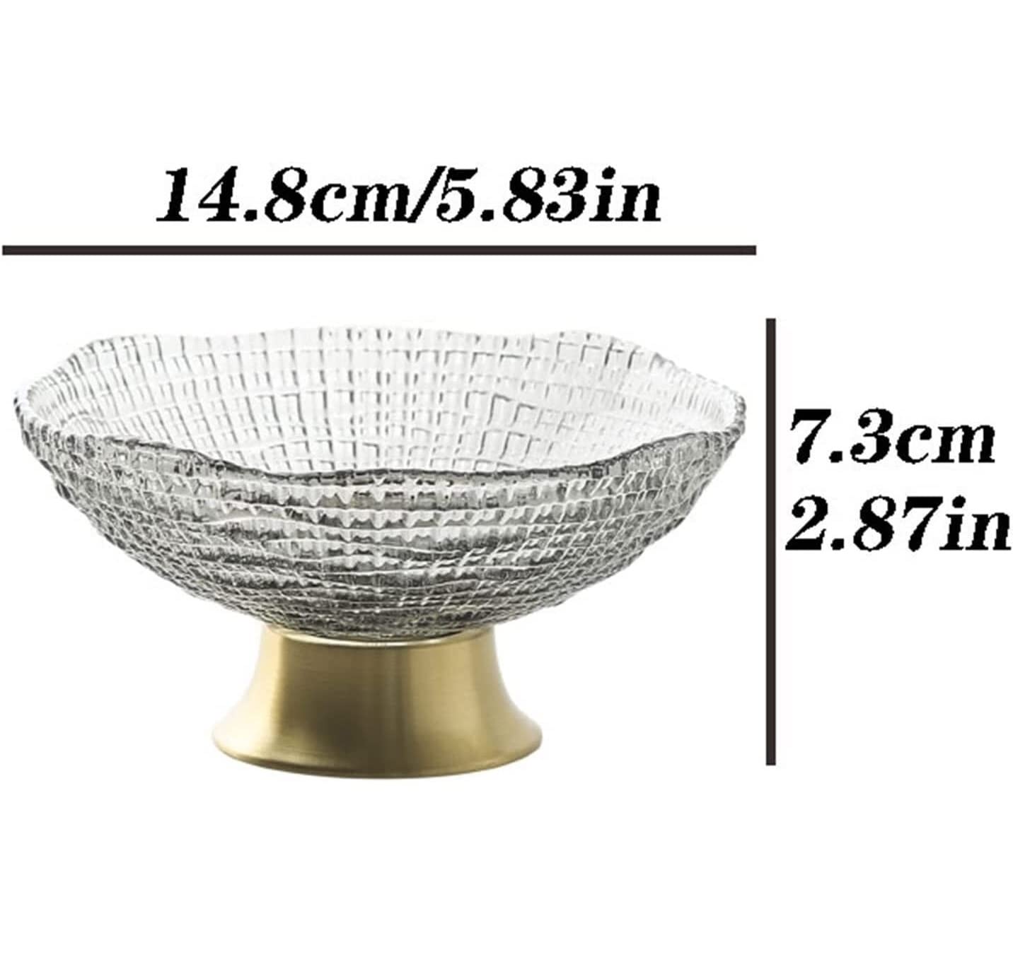 Kosz na Owoce Patera na Owoce Miska na Owoce Szklany Talerz Na Owoce Płytki Talerz Sypialnia Salon Miska Na Owoce Home Decor Miska Koszyk na Owoce(G,14.8 * 7.3cm)