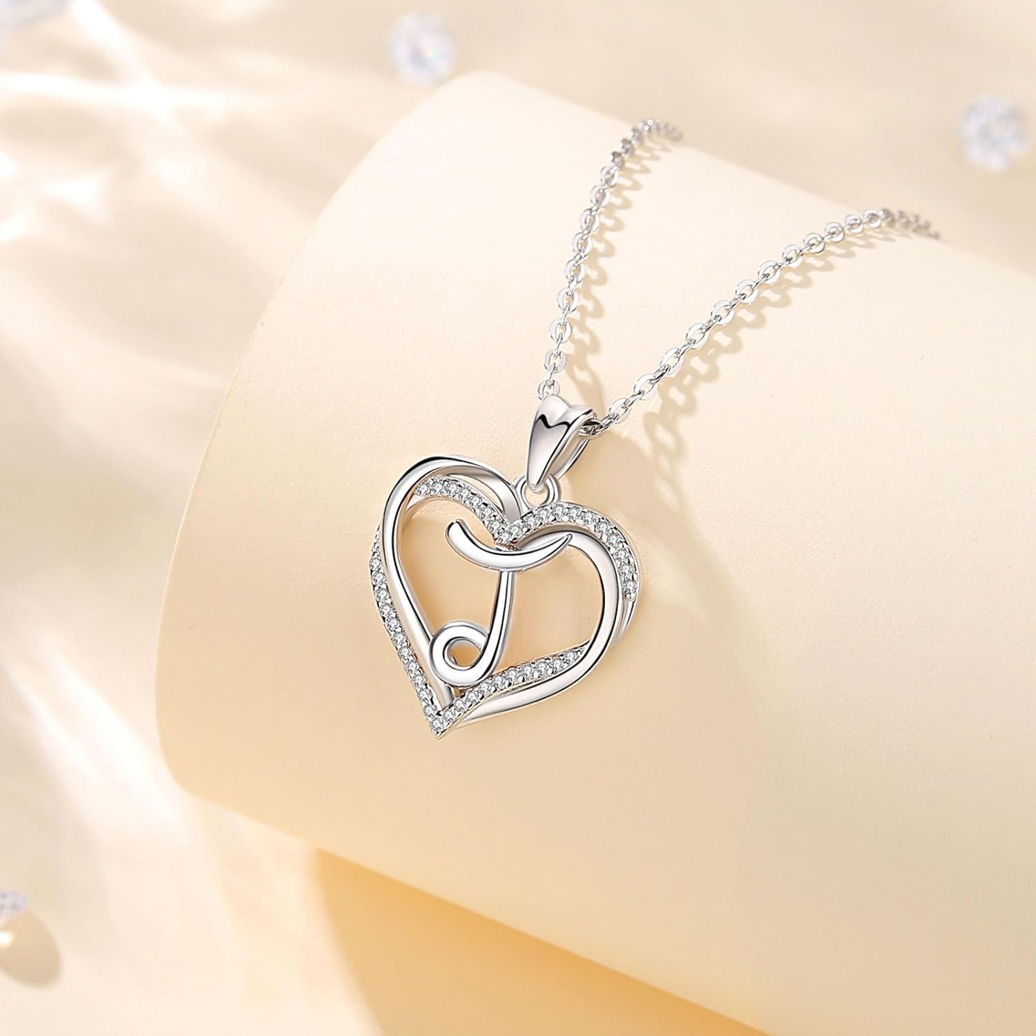 INFUSEU Unique Initial Necklaces for Women Girls Small Heart Letter Jewelry, Meaningful Personalized Gifts - Image 2