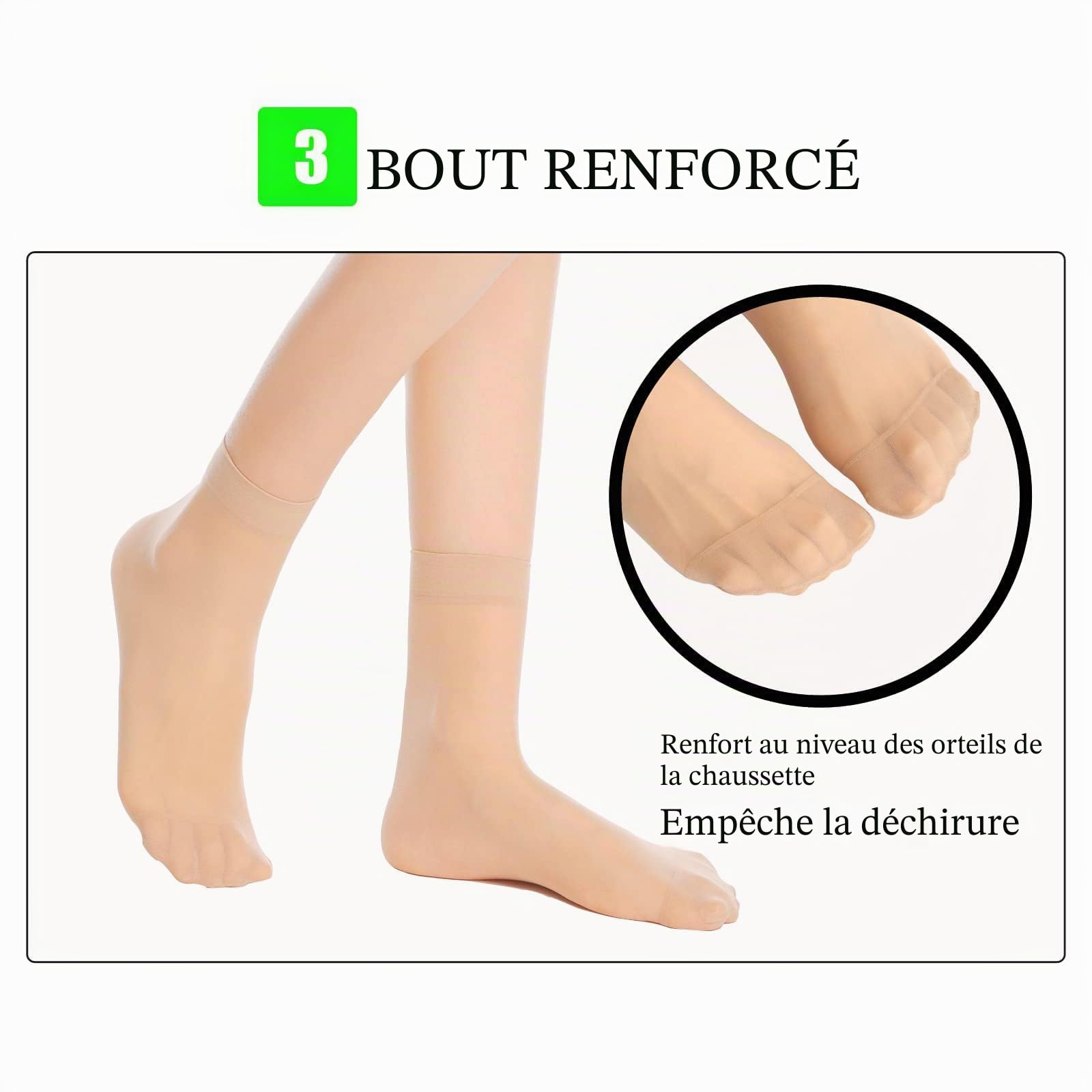 Bas nylon 12 paires de chaussettes nylon femmes 20 DEN bas fins, bas fins légèrement brillants | Plusieurs couleurs