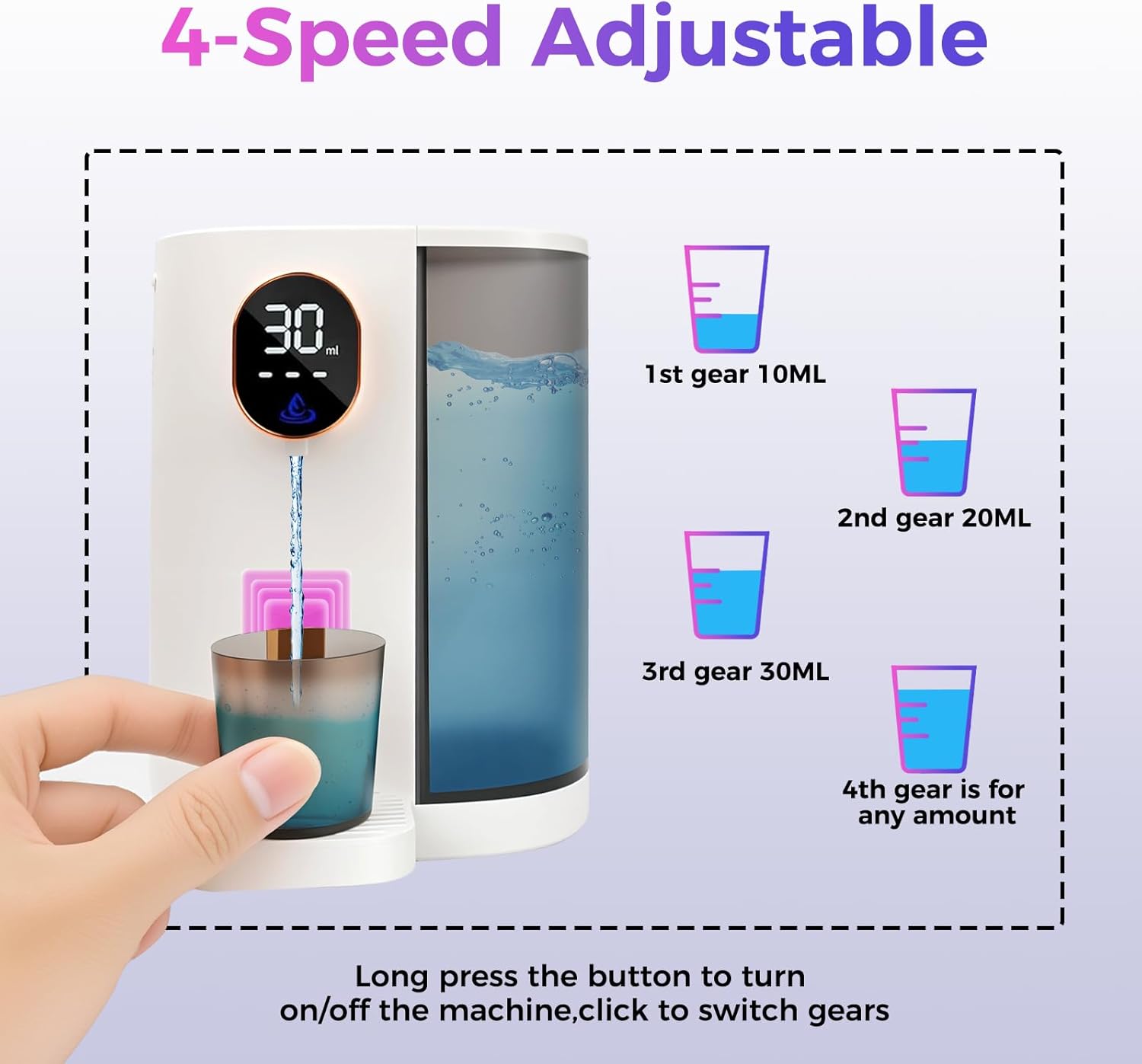 Automatic Mouthwash Dispenser for Bathroom, 20.3 Oz Rechargeable Smart Mouth Wash Dispenser Bathroom Accessories Set with 2 Magnetic Cups, 4 Modes Wall Mounted Mouthwash Dispenser for Kids Home - Image 2