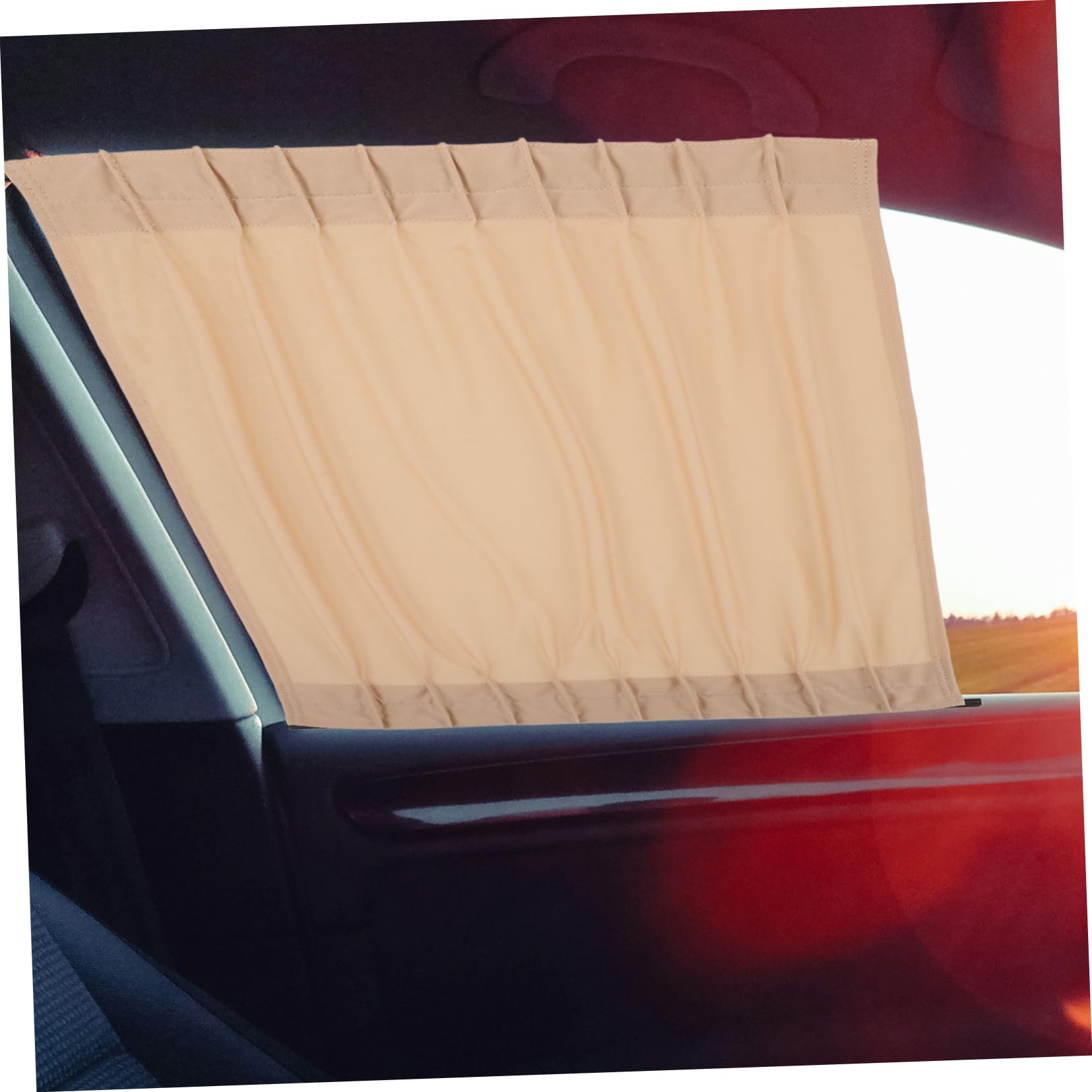 Tendina Privacy Auto Beige 2 Pezzi per Finestrino, 44-50 Cm | Abs, Lega di Alluminio e Poliestere, Installazione Semplice, Isolamento Termico, Pulizia Facile