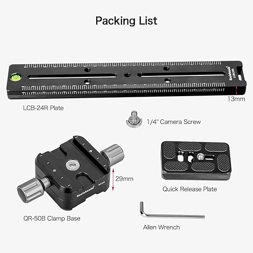Miniatura 8 de Koolehaoda Abrazadera de liberación rápida de metal deslizante nodal profesional de 9.449 in, soporte de cámara de cola de milano doble con