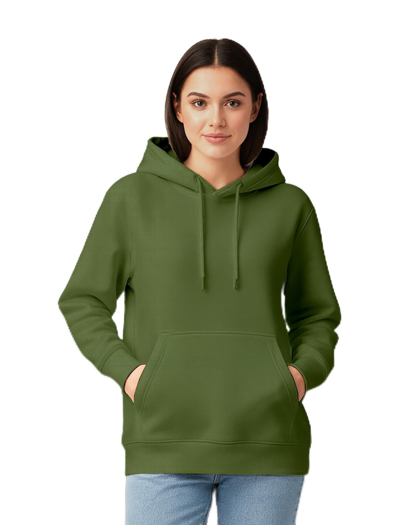Amazon Brand - Anarva Women’s & Girls Plain Hoodie – Soft Cotton Fleece Sweatshirt with Kangaroo Pocket & Drawstring Hood | Warm, Comfortable Casual Winter Wear for Daily Use, Travel & Outdoor-picture-14