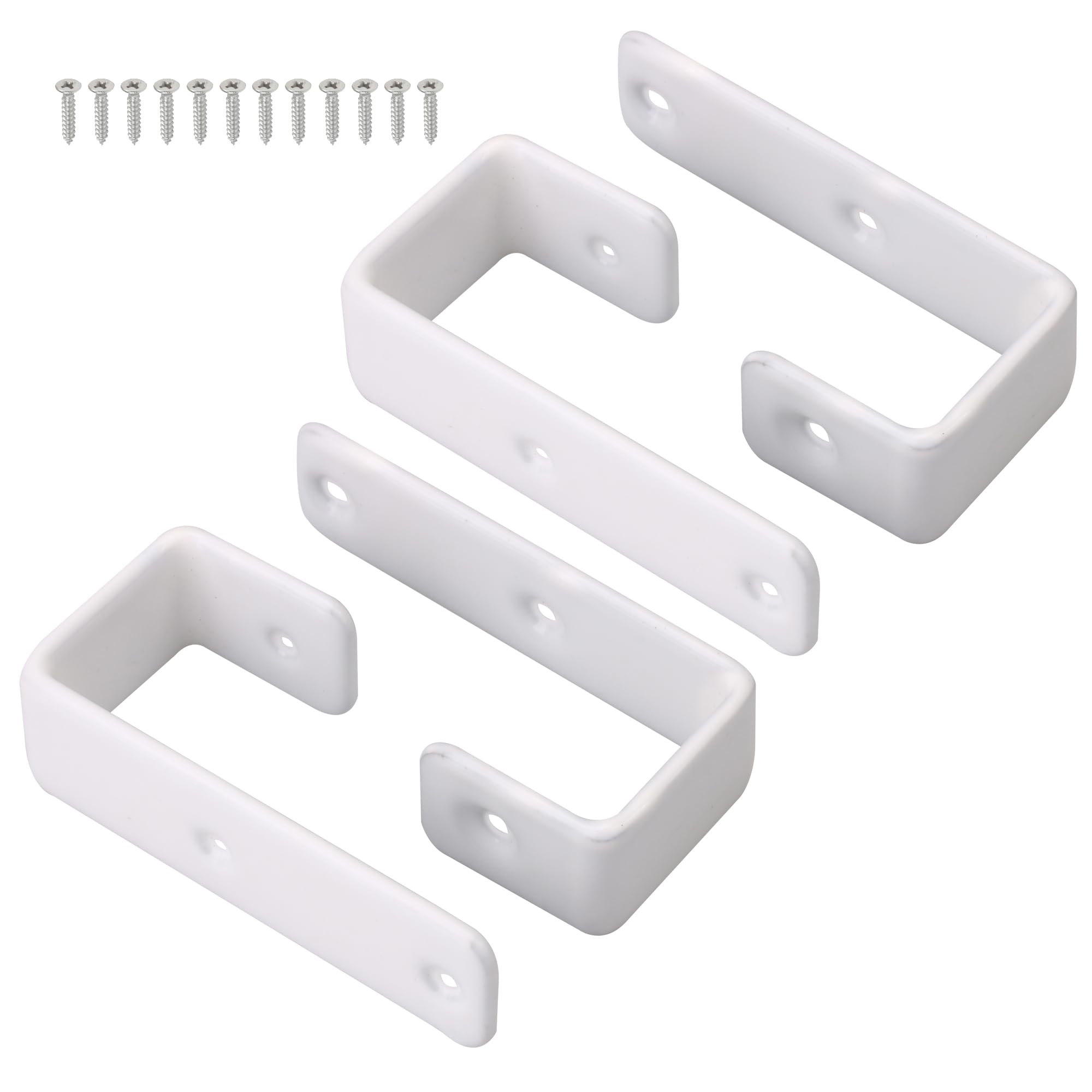 Mxfans 4Pcs White Bunk Bed Ladder Hook Heavy Duty Angled Ladder Hooks Brackets for Bed Decoration