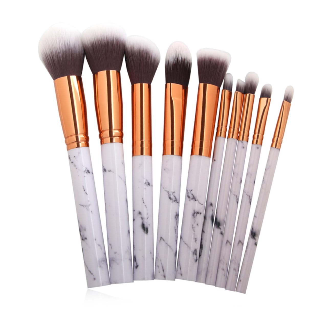 Healeved 30piezas Brochas De Maquillaje De Mármol De Pinceles Para Base Rubor y Sombra De Ojos Uso Profesional y Personal y Ligero