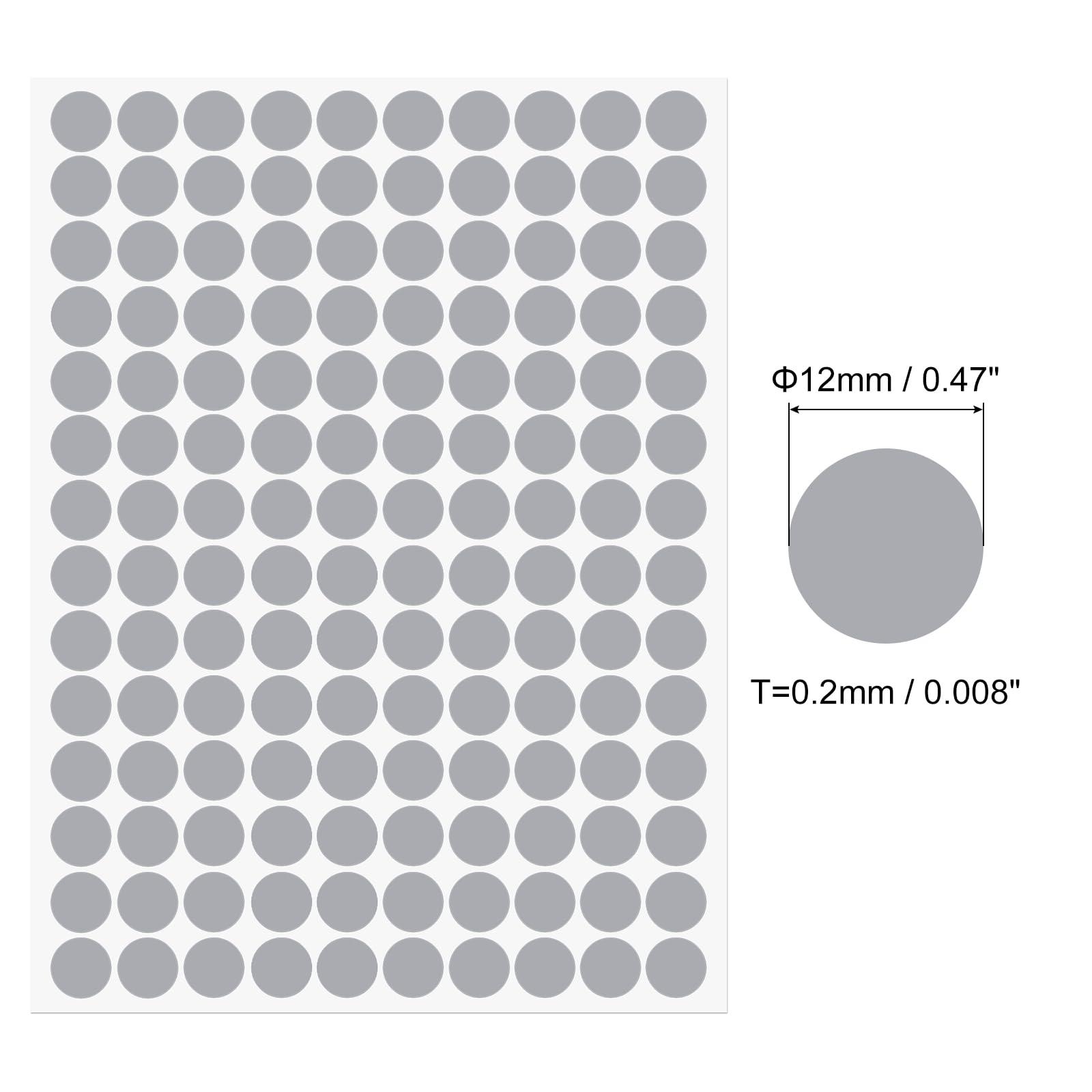 sourcing map 1 vel / 140 stuks schroef gat cover stickers 12 mm diameter. PVC zelfklevende afdekkingen afdekdoppen stofdicht voor hout meubels kast plank garderobe grijs