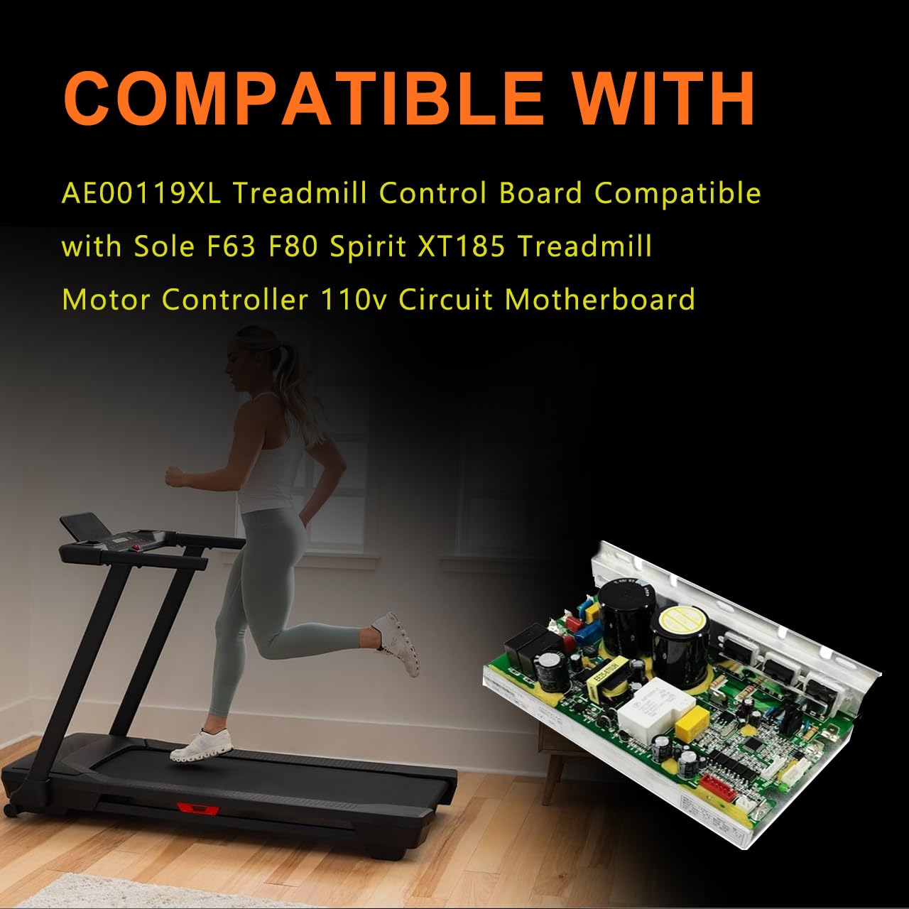 AE00119XL PA-AE0011AXLCISM6-001 Treadmill Control Board Motherboard | Upgraded with Display, 110V Power Supply, For F63 F65 F80