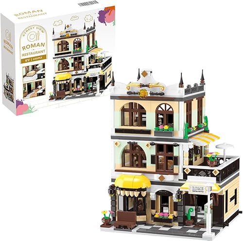 Miniatura 5 de Mini juegos de construcción de restaurante urbano con LED, bloque de construcción de juguete de aprendizaje STEM para adultos, adolescentes, niños y