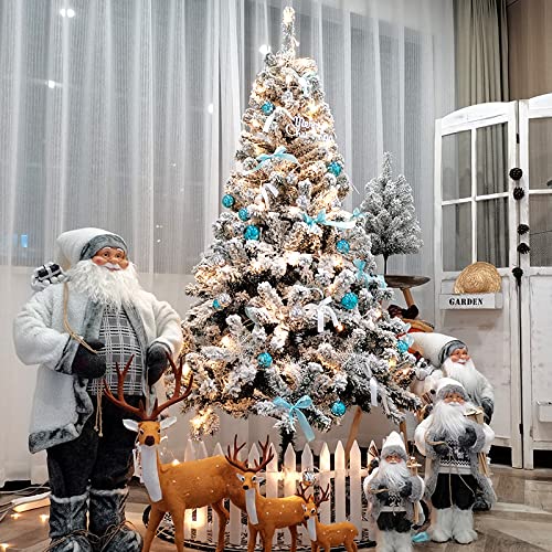 7Ft Premium Artificial Snow Flocked Christmas Tree, Holiday Christmas Pine Tree For Home, Office, Party Decoration, White Christmas Tree With 1300 Branch Tips And Metal Stand #TOP1