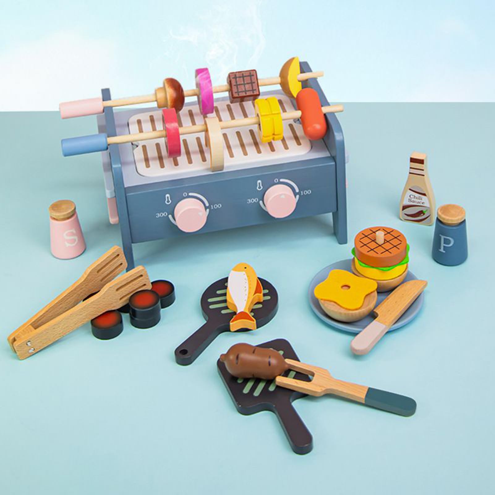Griglia Giocattoli Cucina Interattivi | Educativo per Libero Domestico Bambini 1-3 Anni Sviluppo Abilità Coordinazione Occhio-Mano