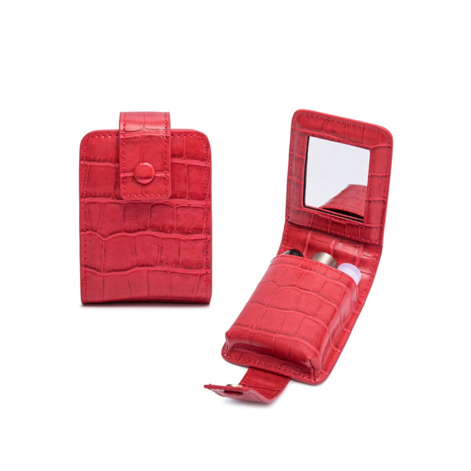 Torba do makijażu szminka kosmetyczka z lustrem damska podróżna kosmetyczka mini organizer etui do przechowywania, Jeden kolor, Jeden rozmiar