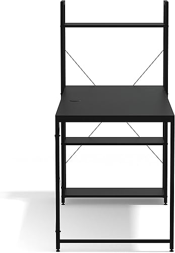 Miniatura 7 de Ames - Escritorio reversible para computadora de juegos de 55 pulgadas con estantes ajustables, escritorio de oficina en casa, gestión de cables con