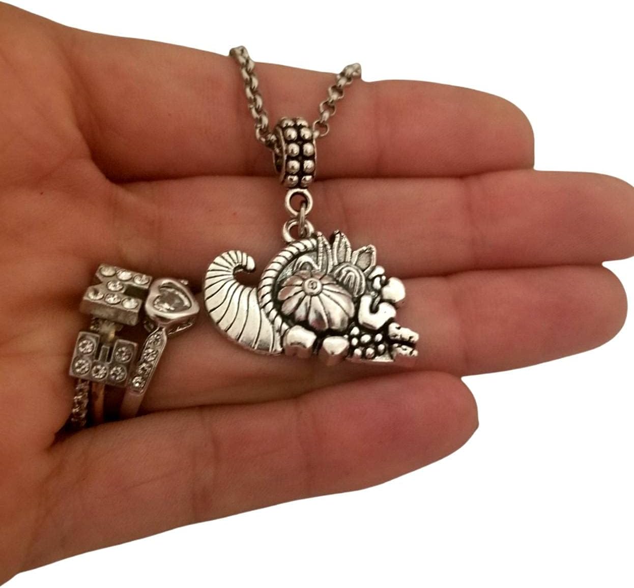 Thanksgiving Cornucopia Charm, Bracelet, Necklace, Keychain, Thanksgiving Pendant, Horn of Plenty Charm