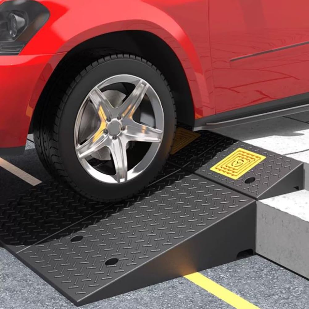 Rampa de Goma para Bordillos, rampa para umbrales, Capacidad de Carga de 11023lbs, rampa para entradas de Garaje, muelles de Carga, Coches, aceras y sillas de Ruedas(Height 8cm)