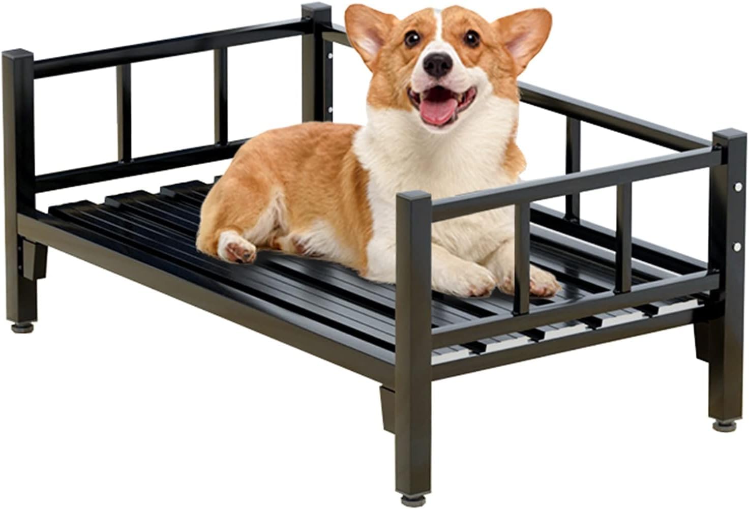 Lit de cage pour chien en métal noir XL, mobilier d'intérieur durable