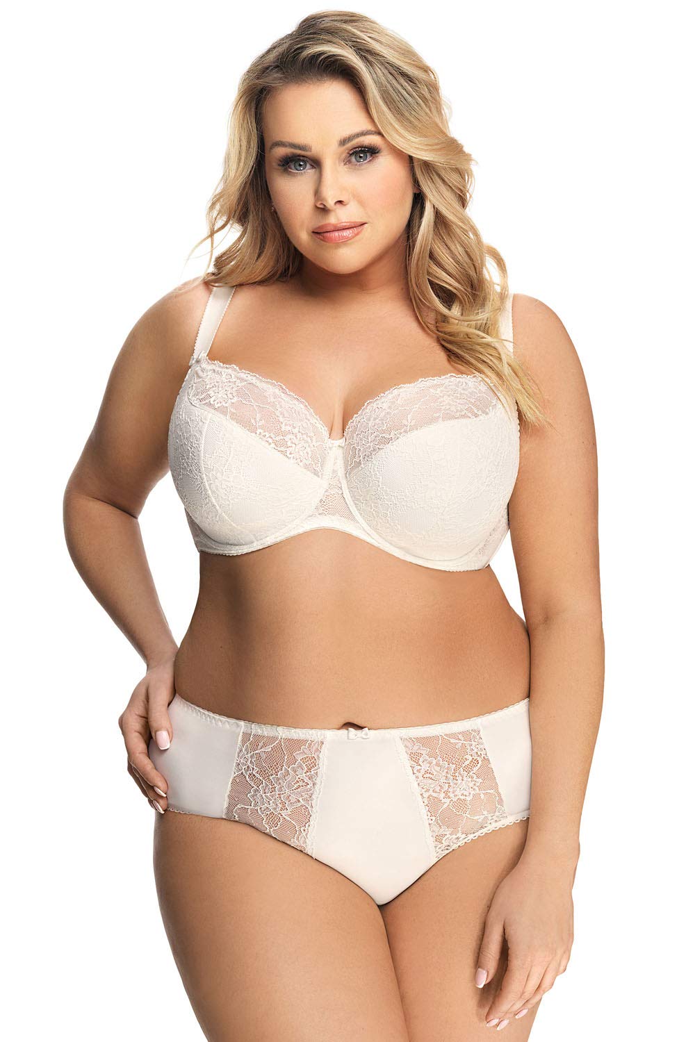 Gorsenia K357 Blanca Soutien-Gorge Semi-Rembourré Feminin Top Qualité Pièce du Set (Culottes Ceonvenantes Disponibles)- Fabriqué en UE