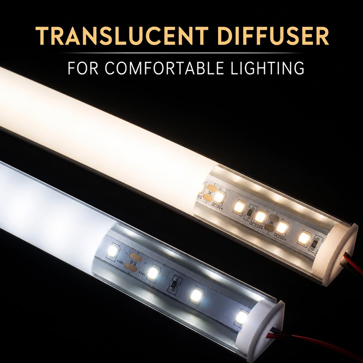 JANDEI - Lot de 20 Profilés en Aluminium en Sections de 1 Mètre, en Forme de V pour l'Installation de Rubans LED dans les Angles à 90°, avec Diffuseur Semi-Transparent, Embouts et Clips de Fixation
