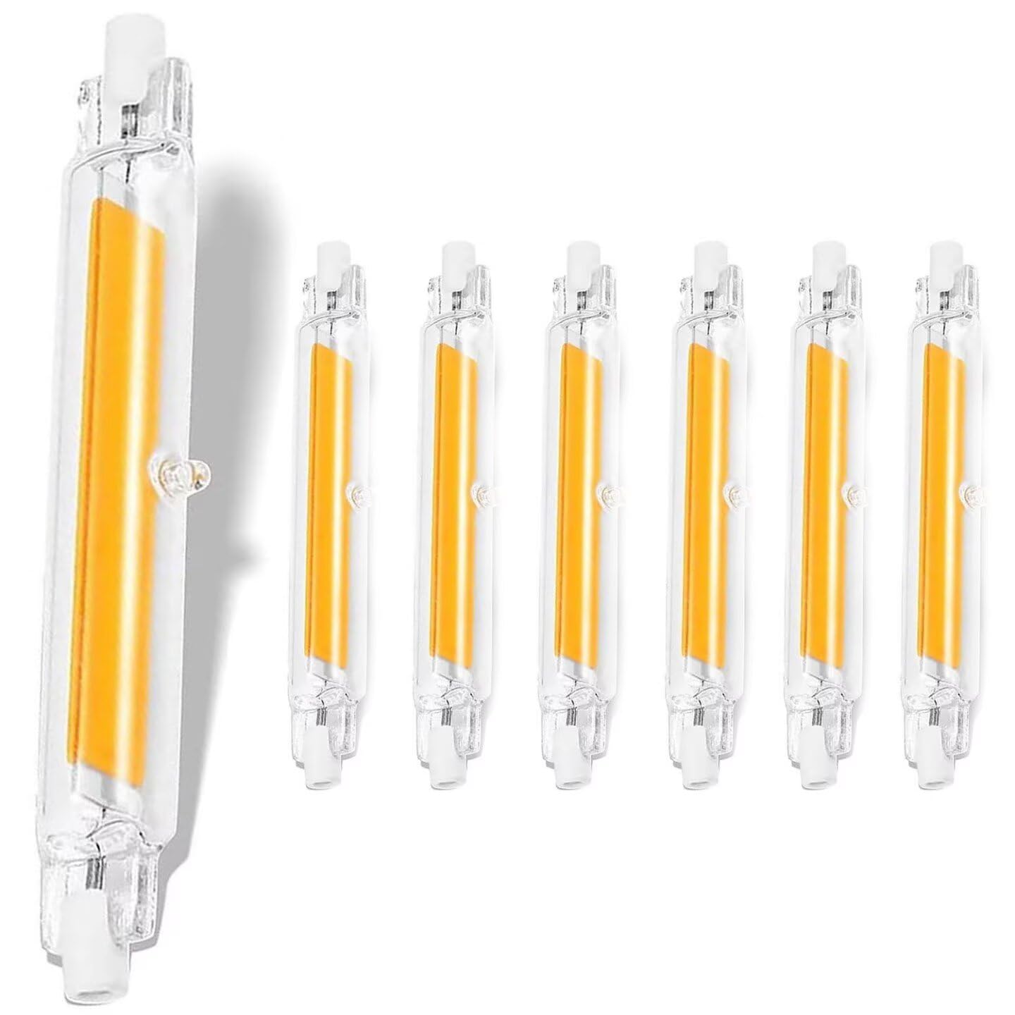 R7s-Led 118mm Dimmbar 20W Bulb Warmweiß 3000K 2000LM, J118 COB Double Ended Linear Lampen Ersatz für 200W Halogen, Kein Flackern, 360° Beam Angle für Stehlampe Deckenfluter Wandleuchte, 6 Stück