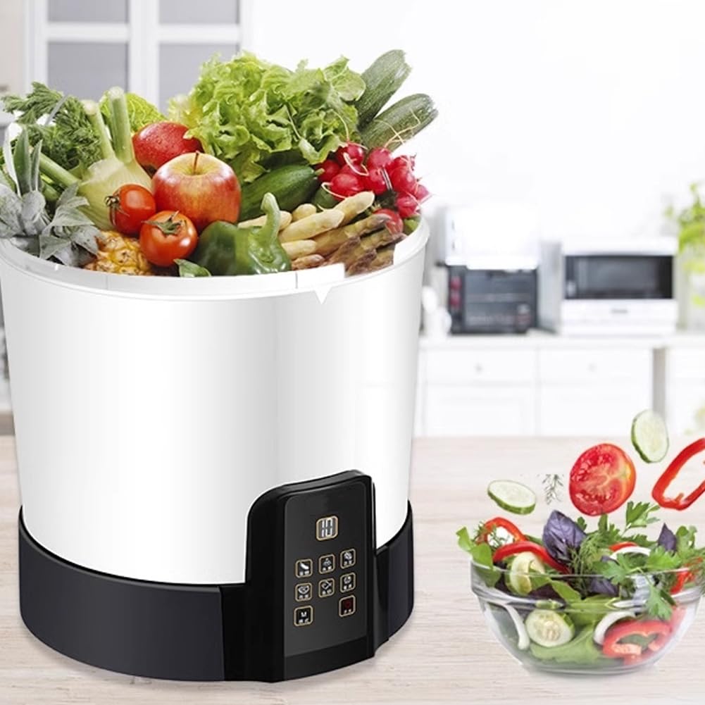 Purificador de frutas y verduras, limpiador automático inteligente con control LED, lavadora secadora multifuncional para lechuga y verduras, capacidad de 6 litros