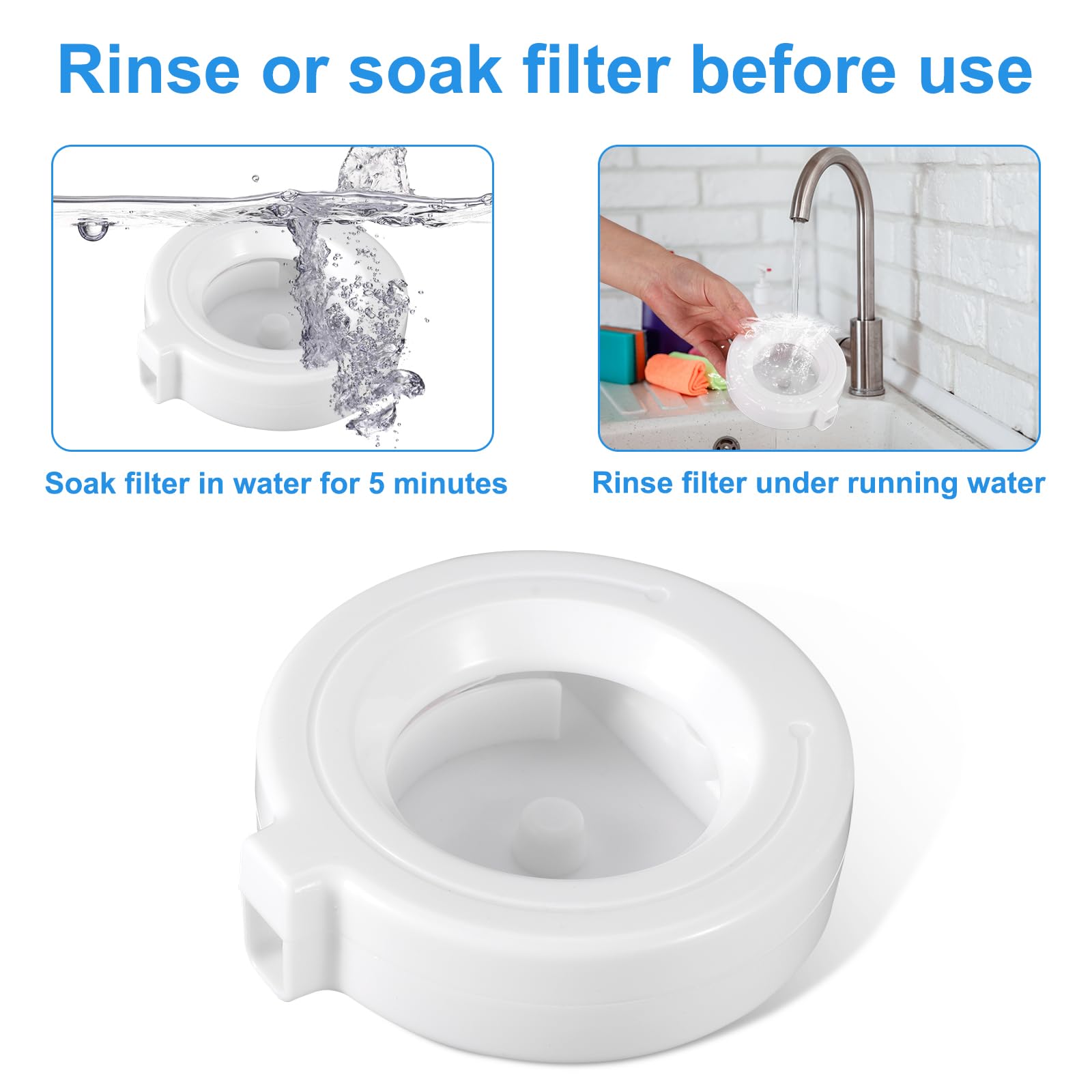 4x Trinkbrunnen Filter Für RIZZARI – Dreifache Filtration, Weiß, 9,8 Cm Durchmesser, Für 3,6L-8L Wasserspender