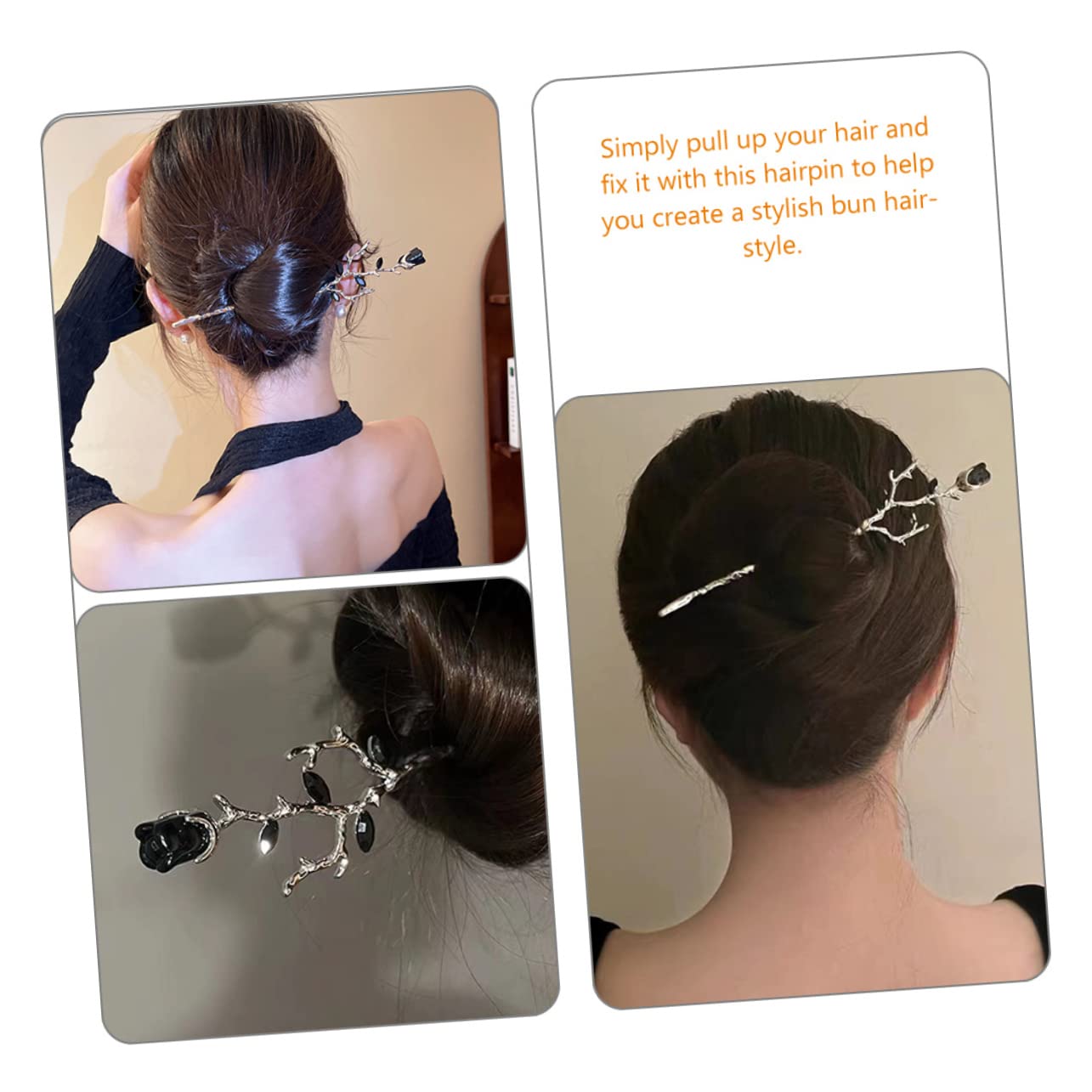 MAGICLULU Juego De 3 Horquillas Chinas Para El Pelo Con Forma De Rosa Para Moño Accesorio Para El Pelo De Boda 2 Unidades X 3